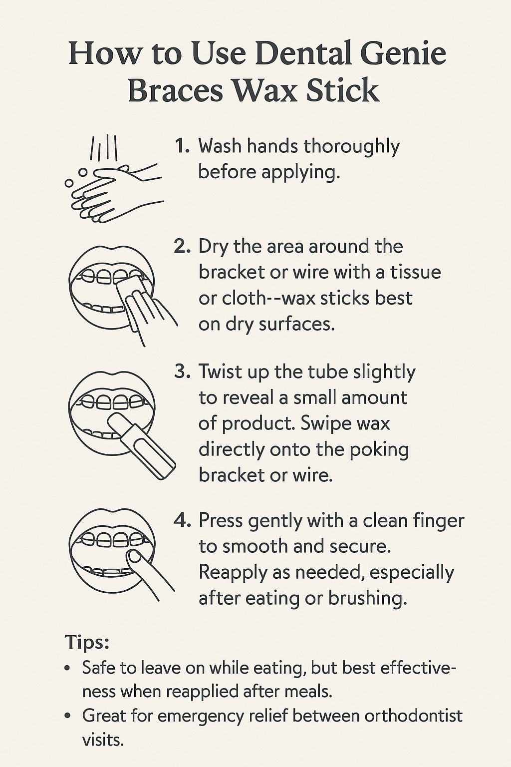 Braces Wax Sticks-Soothing Tallow