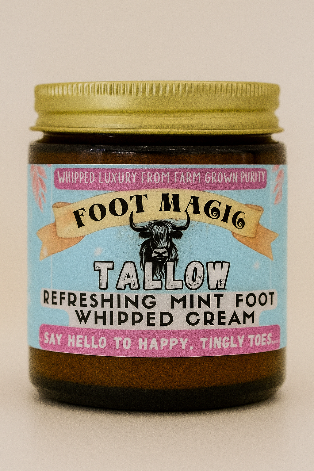 Foot Magic Tallow Whipped Cream – Refreshing Icy Mint Foot Cream for Dry, Cracked, Tired Feet | Natural Moisturizer & Cooling Relief
