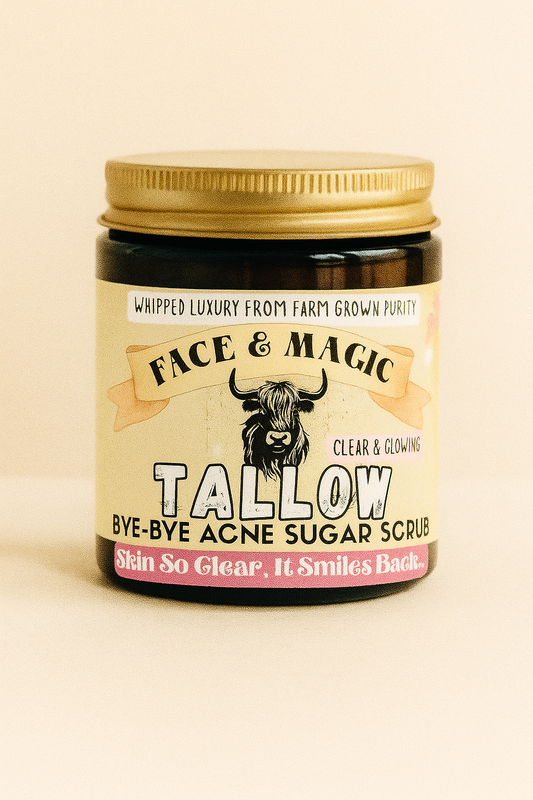 Face Magic: Tallow Sugar Scrub- Bye, Bye, Acne