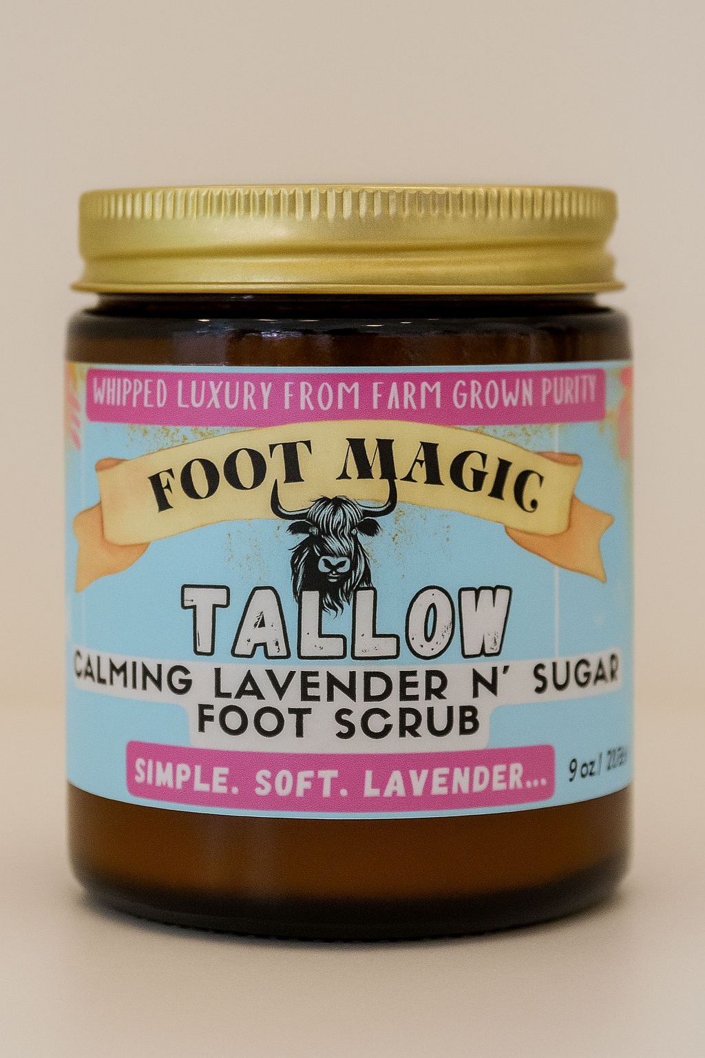 Foot Magic: Tallow Sugar Scrub- Calming Lavender