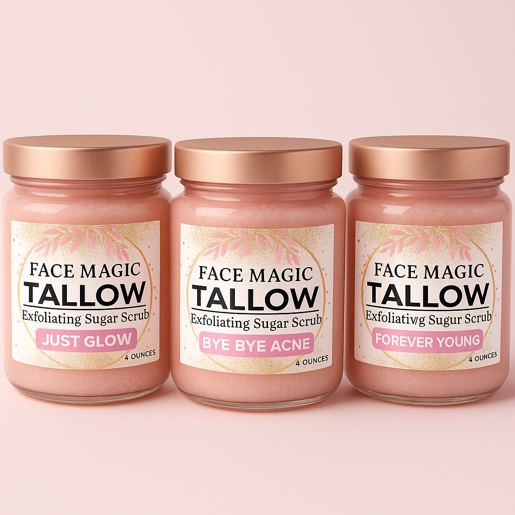 Face Magic: Tallow Sugar Scrub- Bye, Bye, Acne