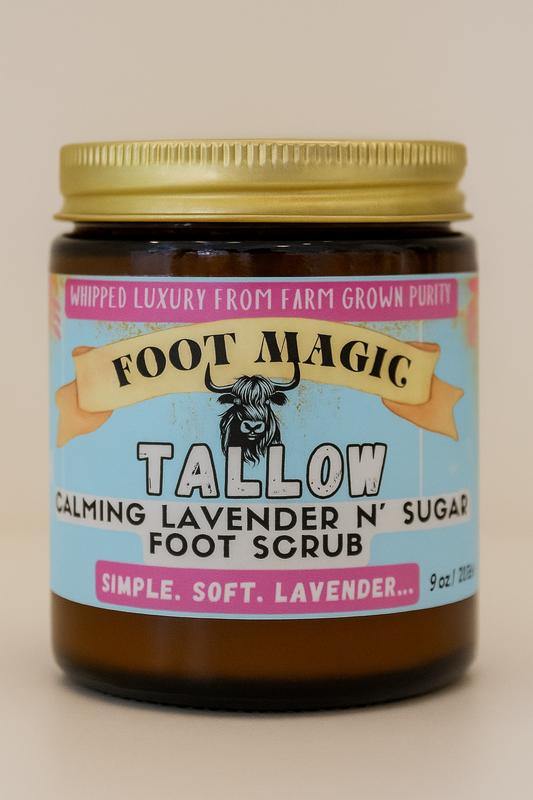 Foot Magic: Tallow Sugar Scrub- Calming Lavender