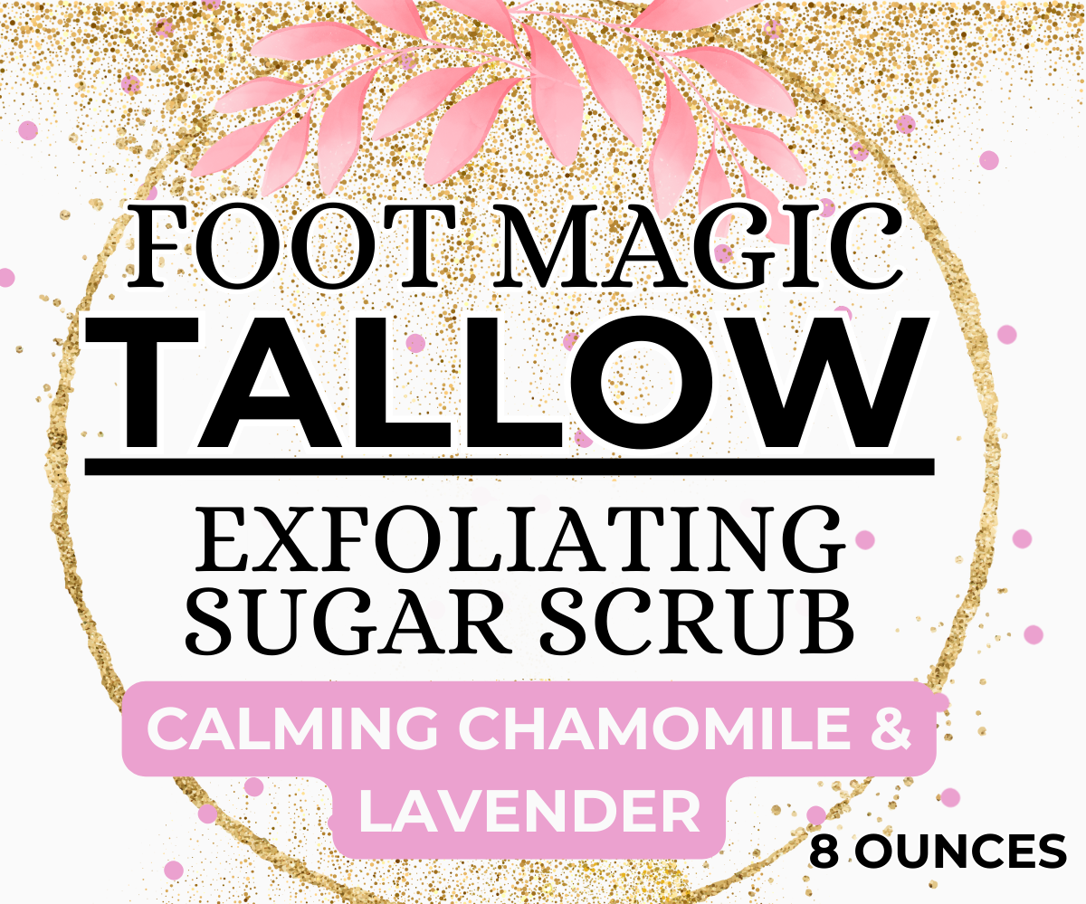 Foot Magic: Tallow Sugar Scrub- Calming Lavender. Simple, Soft, Lavender