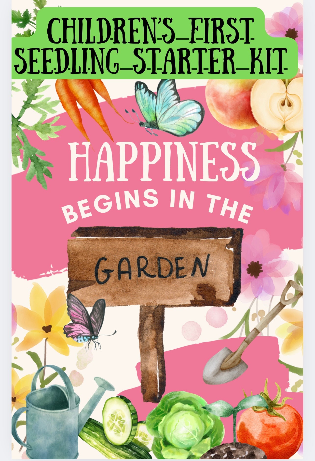 Children’s First Garden Guide & Seedling Starter Set